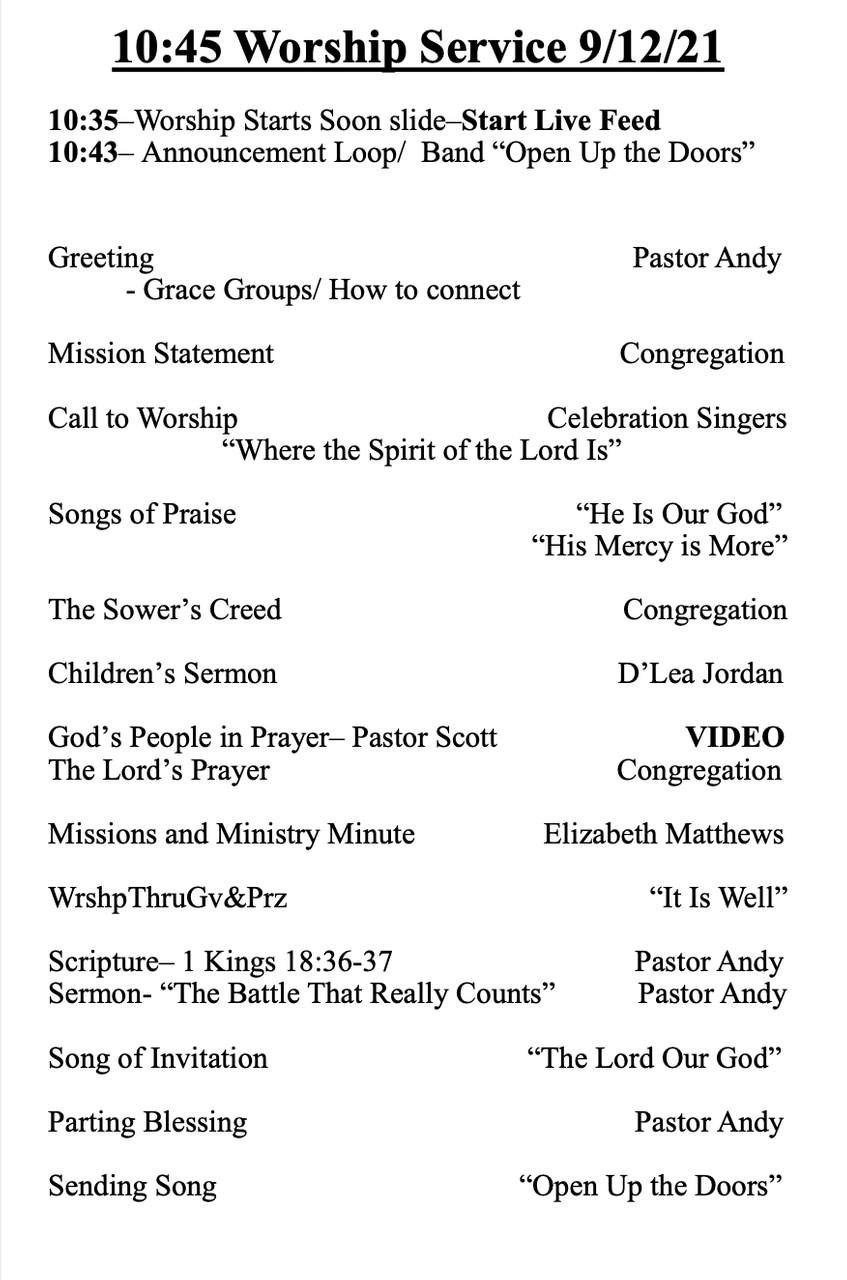 Central Worship Orders The Way